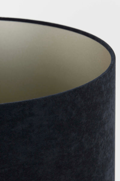 Elegant Black-Taupe Velour Lampshade, 45 cm Geometric Design