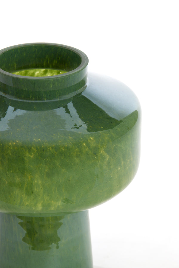 Dark Green Lustre Glass Vase Ø23.5x29.5 cm - Trasmon Collection