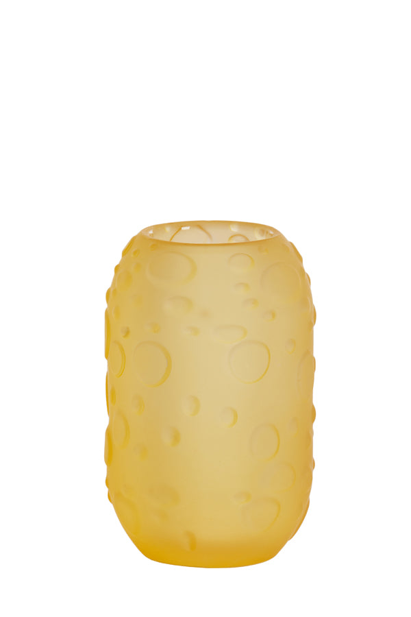 Finley Glass Matte Ochre Yellow Tealight Candle Holder 8x13 cm