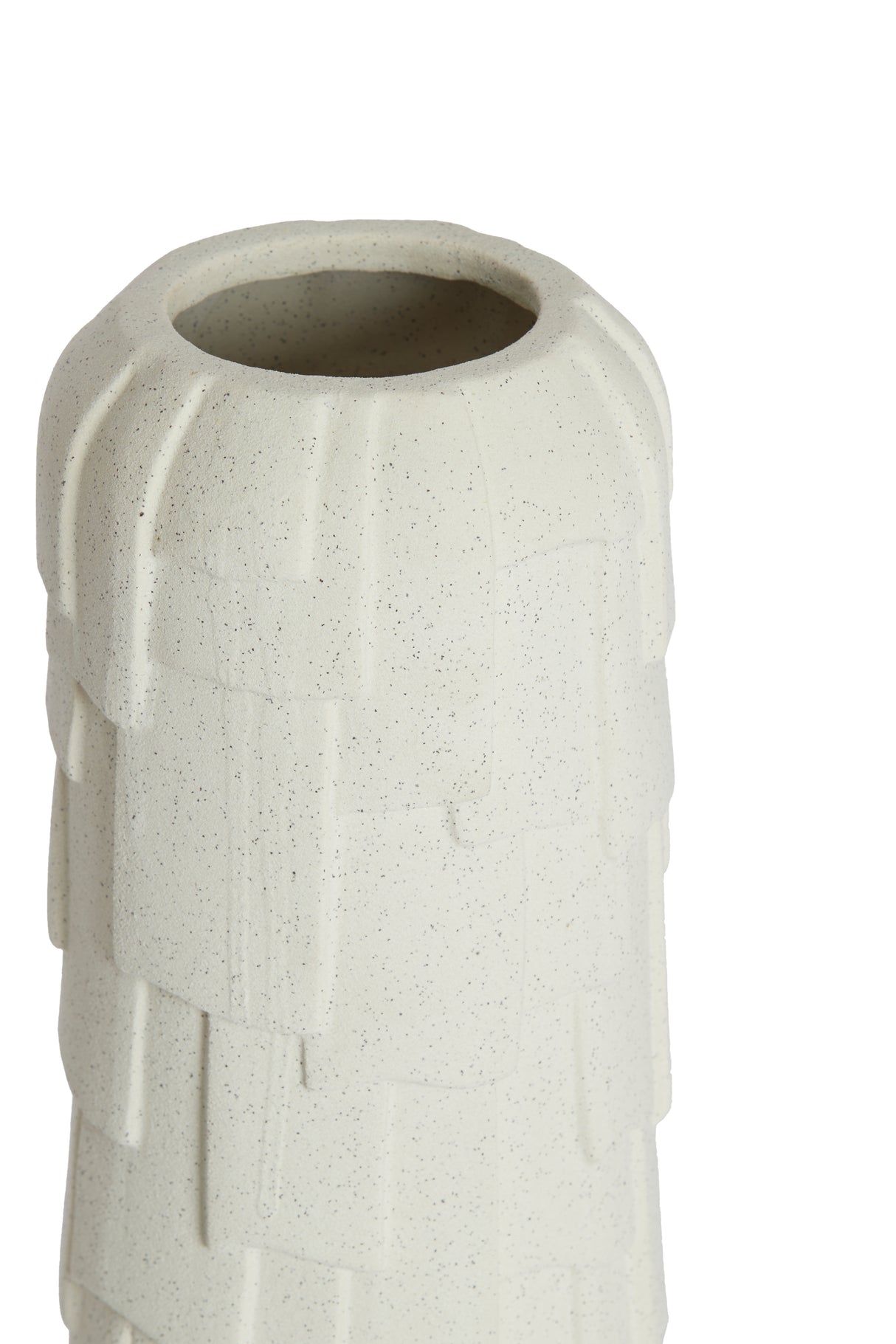 Elegant Matte Cream Ceramic Vase - 14.5x42 cm