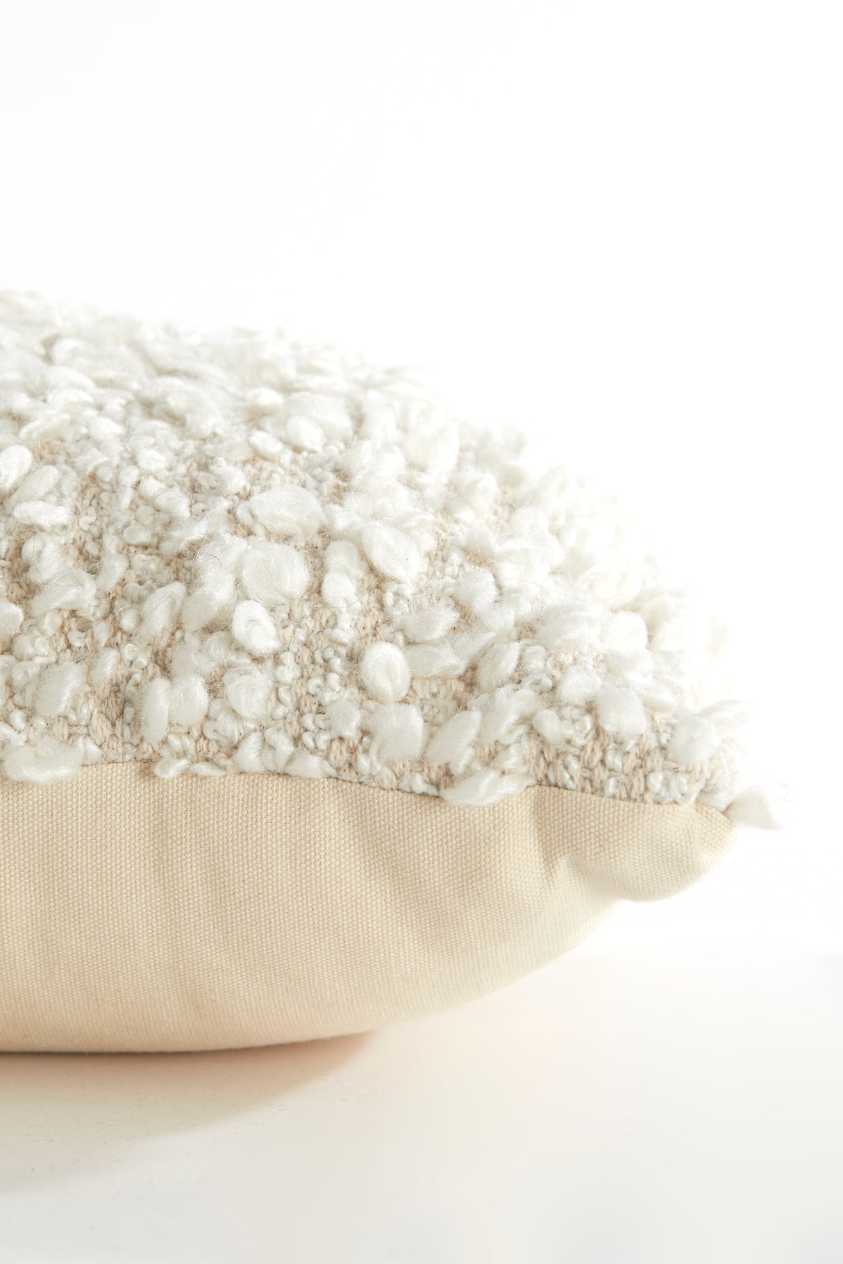 Natural Bouclé Lumbar Pillow 60x30 cm
