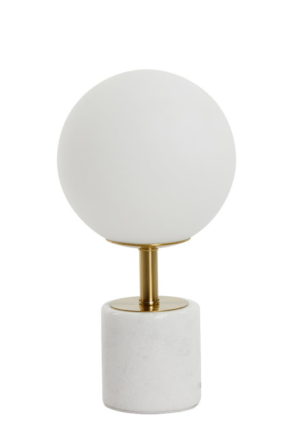 Elegant Medina Table Lamp with Antique Bronze and Frosted White Glass – 20x35 cm