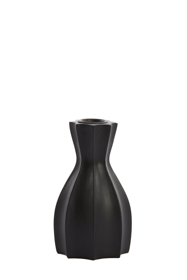 Black Limnos Candle Holder - 7cm x 13cm Matte Finish