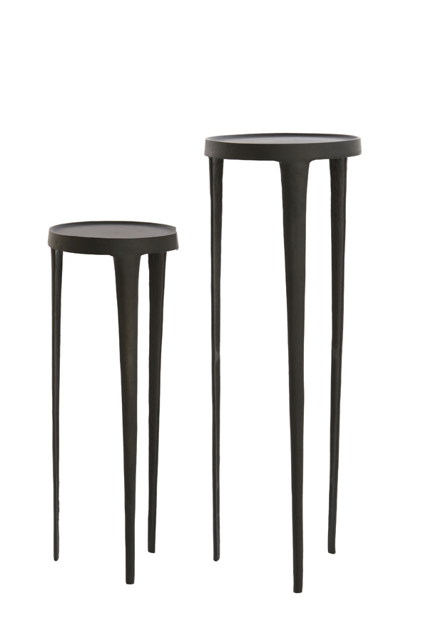 Sleek Series Set: Tobias Black Pillars Ø30x80 & Ø35x100 cm