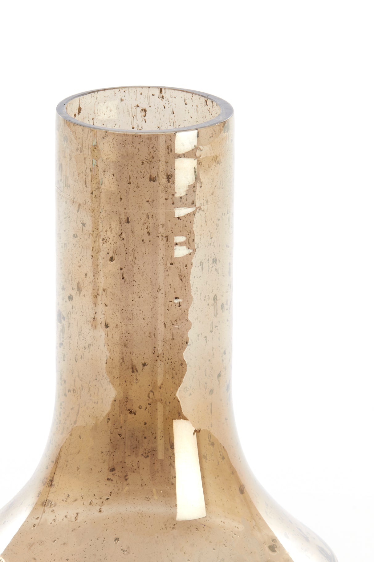 Amber Glass Vase with Stone Finish Ø18x27 cm Leanna Collection