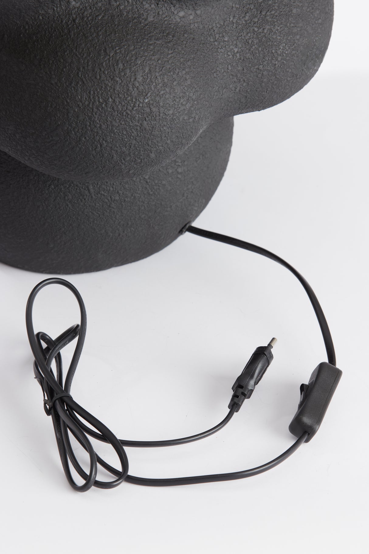 Matt Black Carilo Ceramic Lamp Base, Diameter 30.5cm x Height 38cm