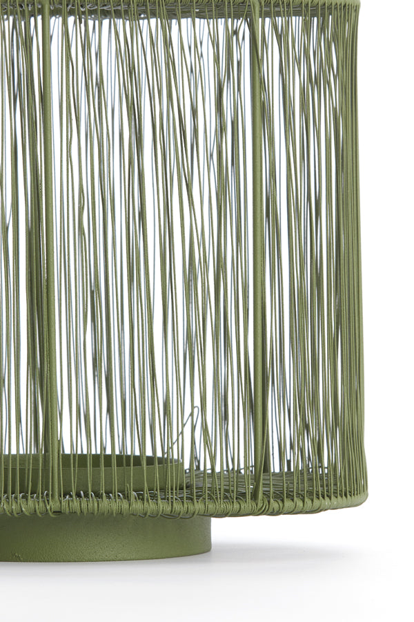 Olive Green Banjo Hurricane Vase 26x18x24 cm