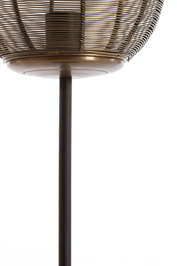 Elegant Vintage Bronze and Matte Black Table Lamp, 20x67 cm