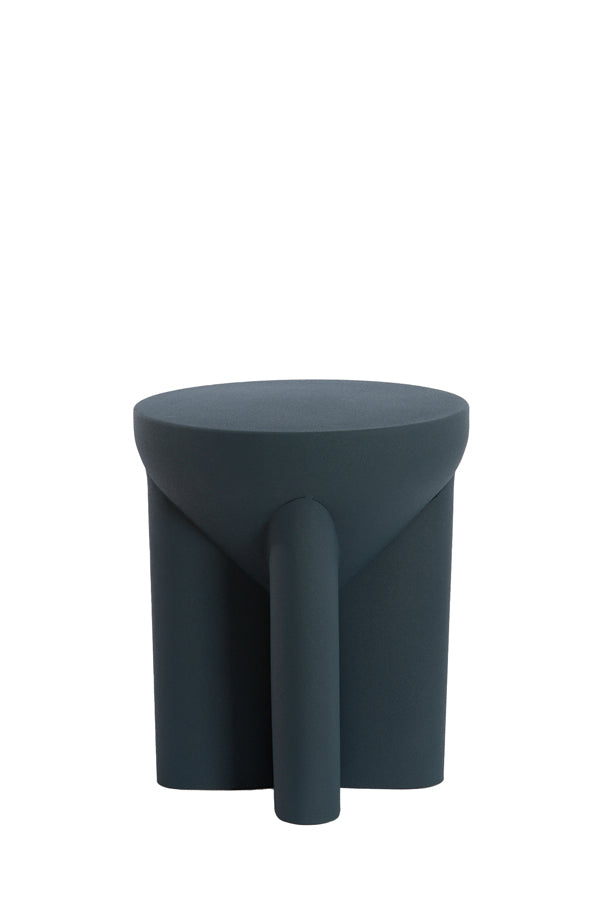 Dark Blue Mikado Round Side Table - 36x42 cm
