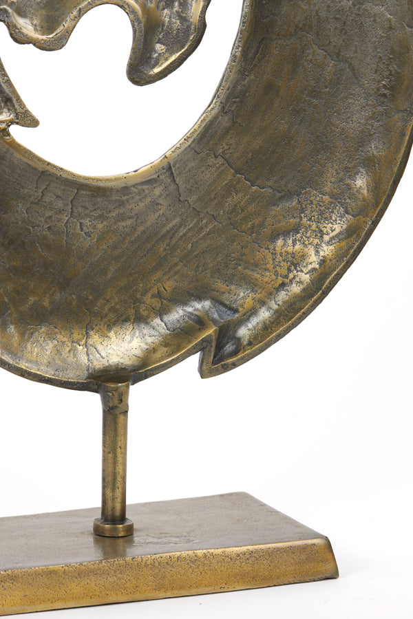 Antique Bronze Ornamental Sculpture on Pedestal, 43x15x60 cm