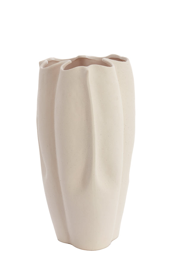 Elegant Cream Sanguli Ceramic Vase - 28x27.5x56 cm