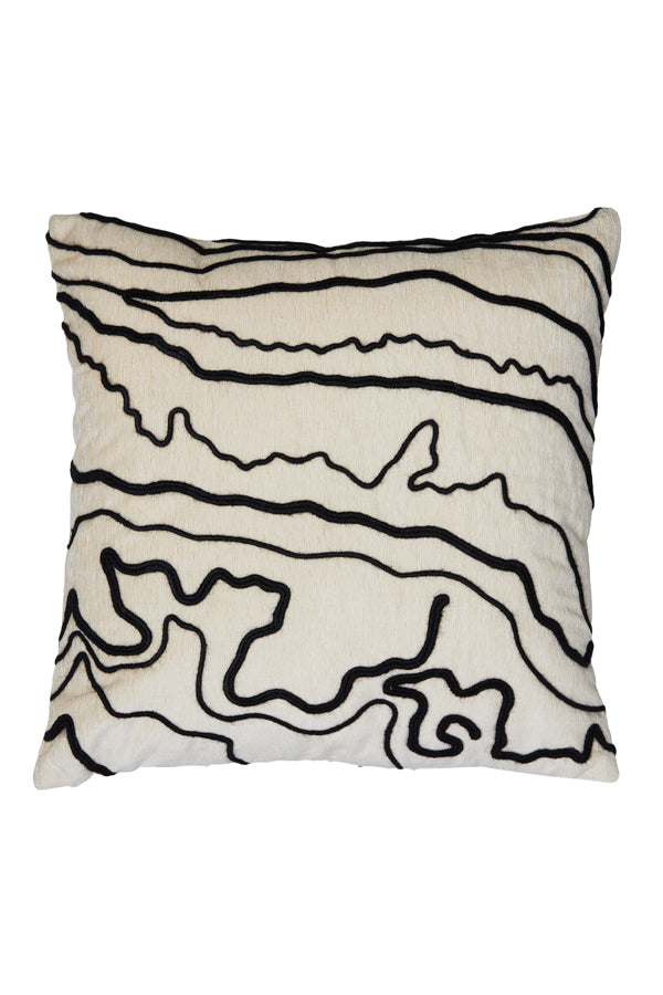 Cushion 45x45 cm Castro Beige & Ebony Contrast