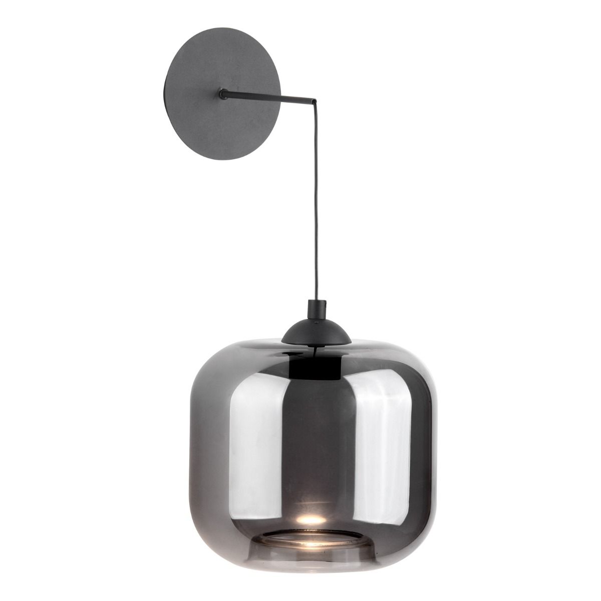 Eileen Pendant/Wall Light Matt Black and Smoked Glass LED