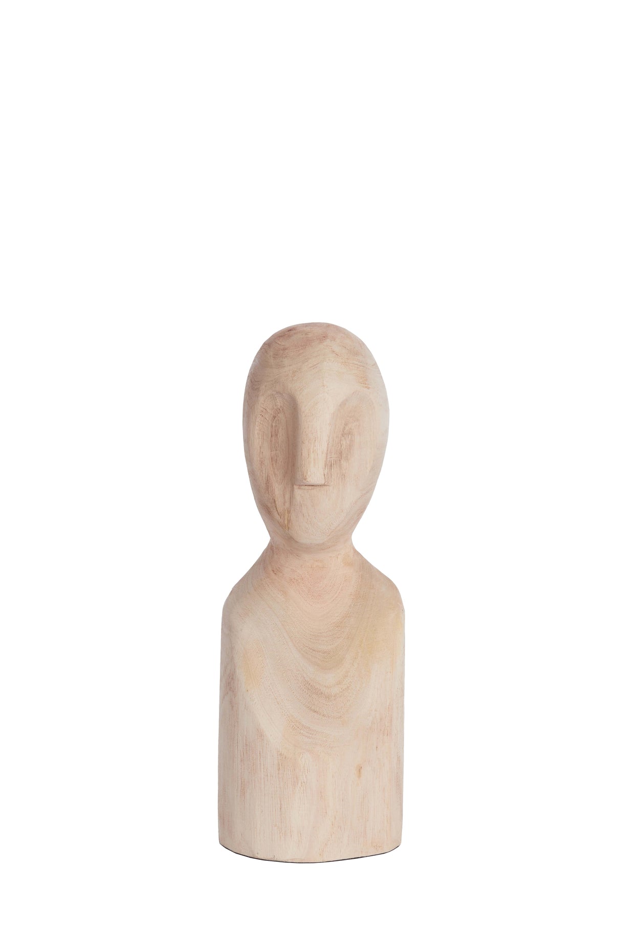 Title: Handcrafted Lumuna Wood Sculpture - Natural Finish, 12.5x12x32.5 cm