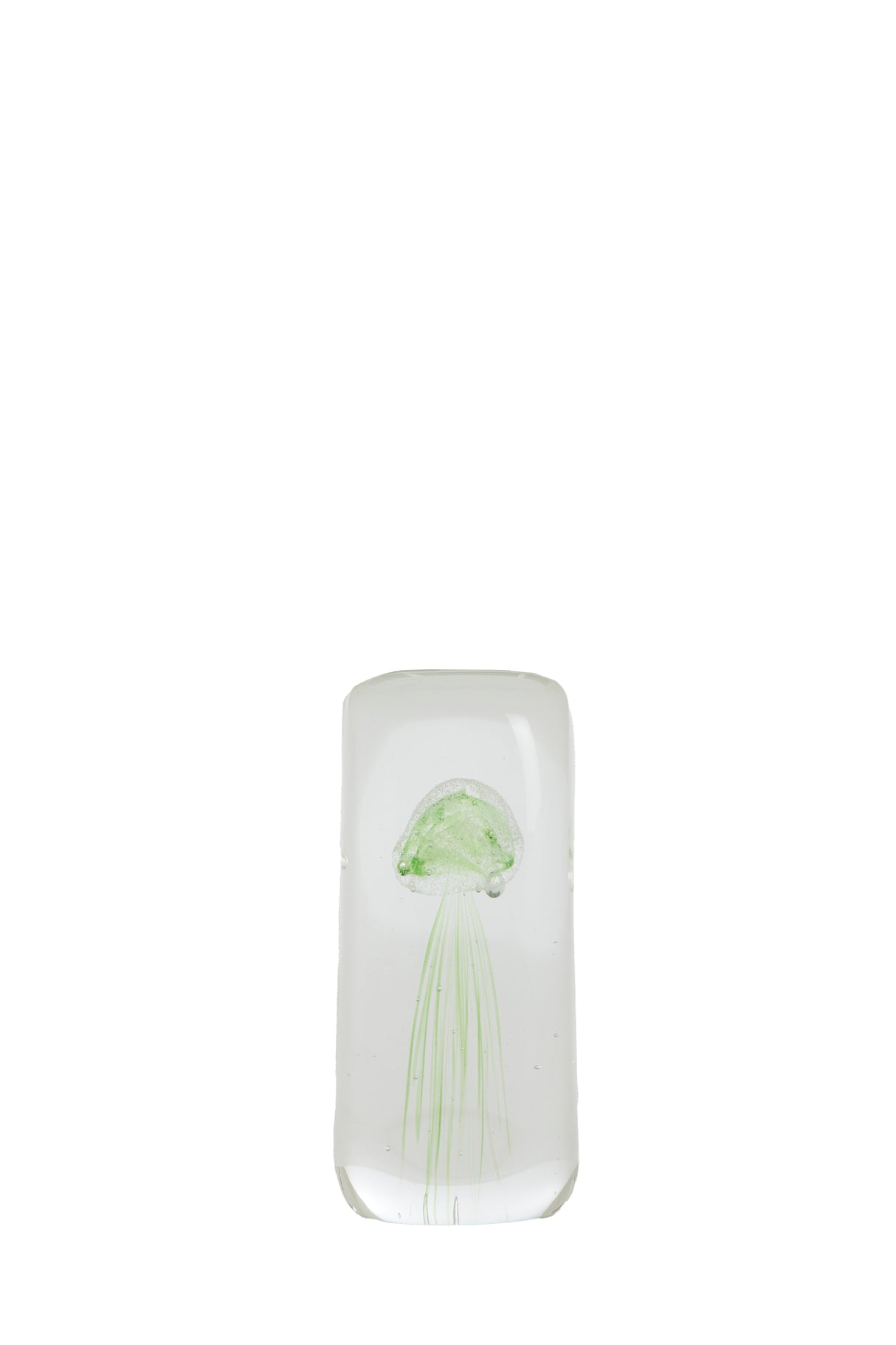 Glowing Green Jellyfish Glass Ornament 5.5x5.5x13 cm