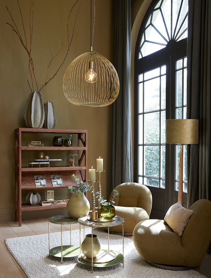 Elegant Jovany Floor Lamp in Matte Brown Wood, 135cm