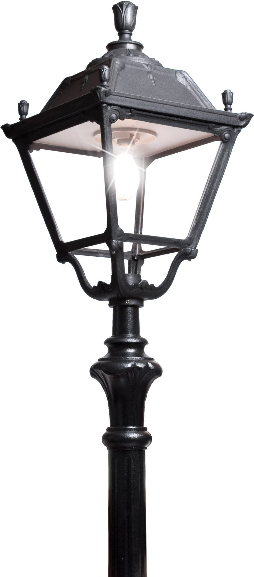Elia Tabor 60W E27 HighPower LED 4000K, Classic Post Lantern, Black/Clear