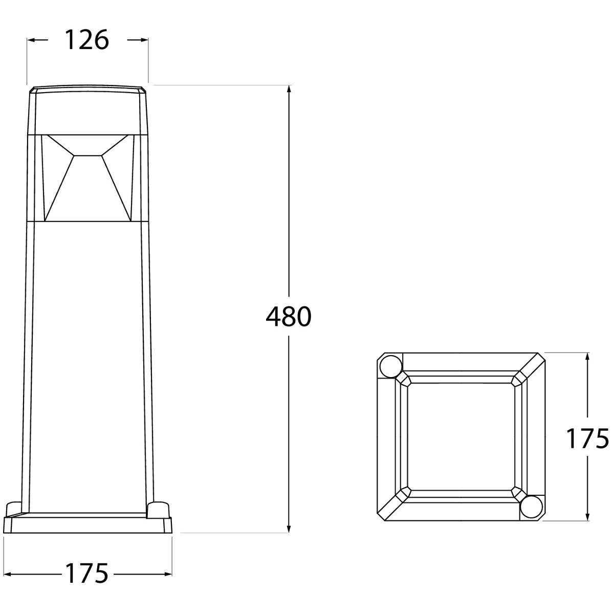 Elisa 500 10W GX53 LED CCT, Bollard, Grey/Clear