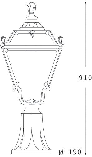 Elia Lot 50W E27 HighPower LED 4000K, Classic Pedestal Lantern, Black/Clear