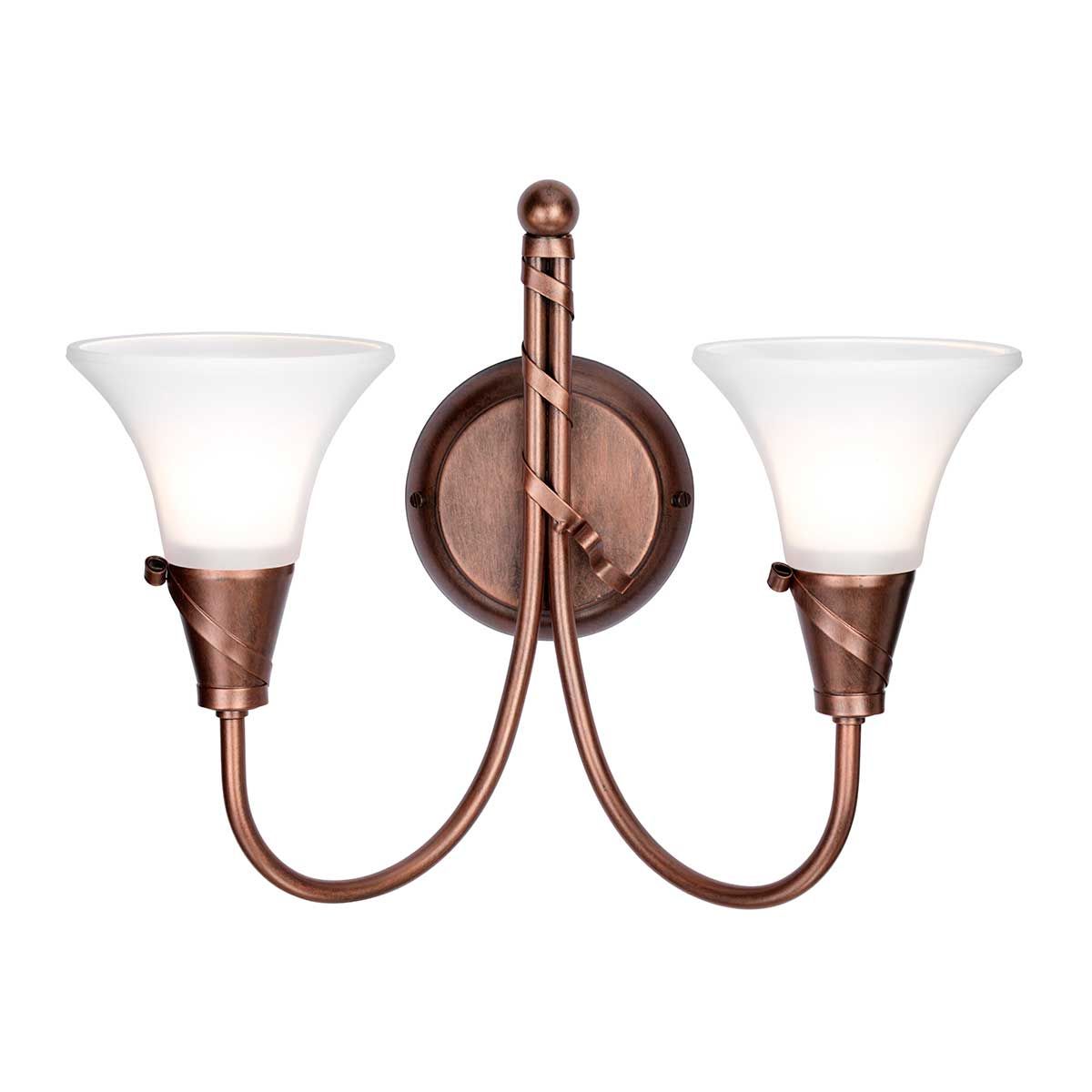 Emily Twin-Light Wall Fixture in Copper Patina