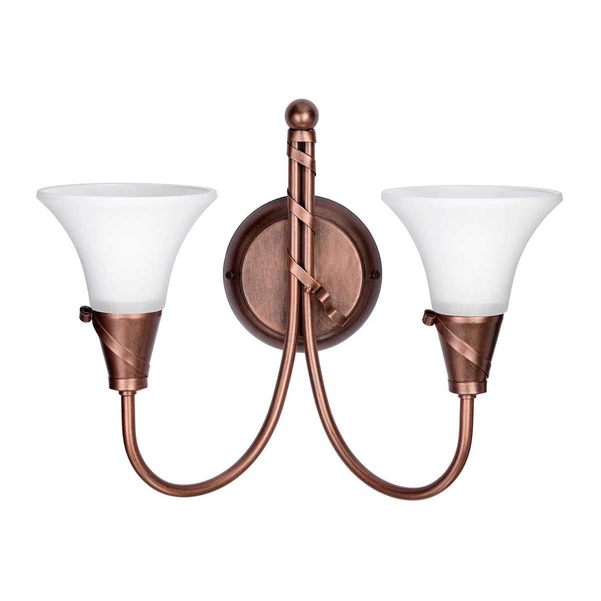 Emily Twin-Light Wall Fixture in Copper Patina