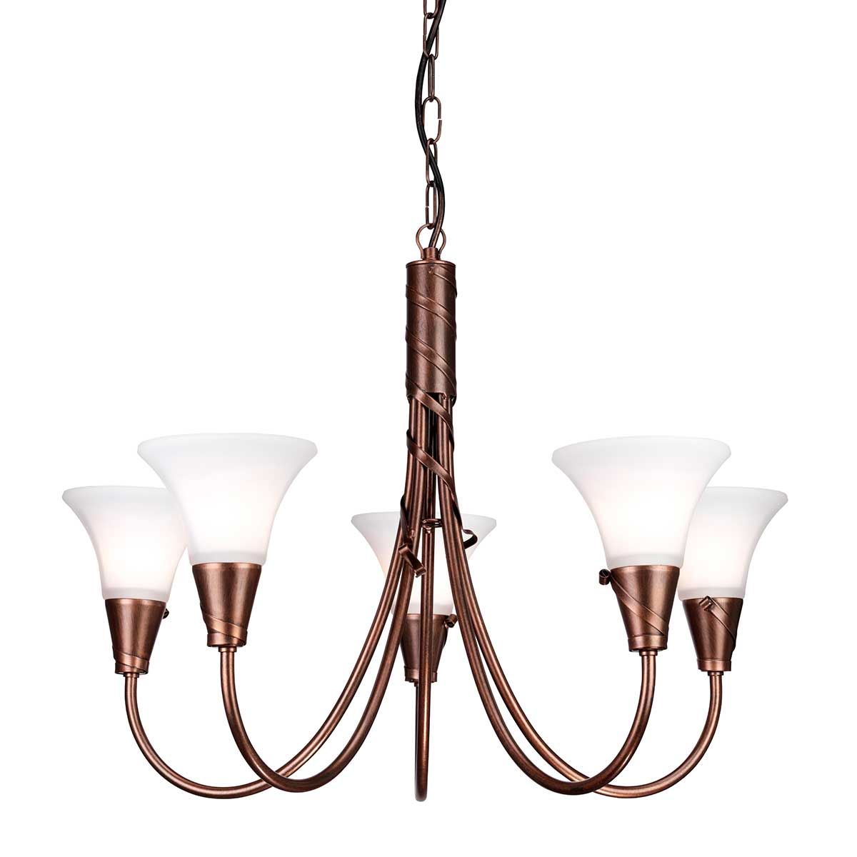 Emily 5-Light Copper Patina Ribbon Chandelier