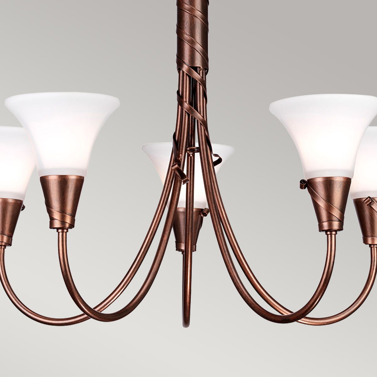 Emily 5-Light Copper Patina Ribbon Chandelier