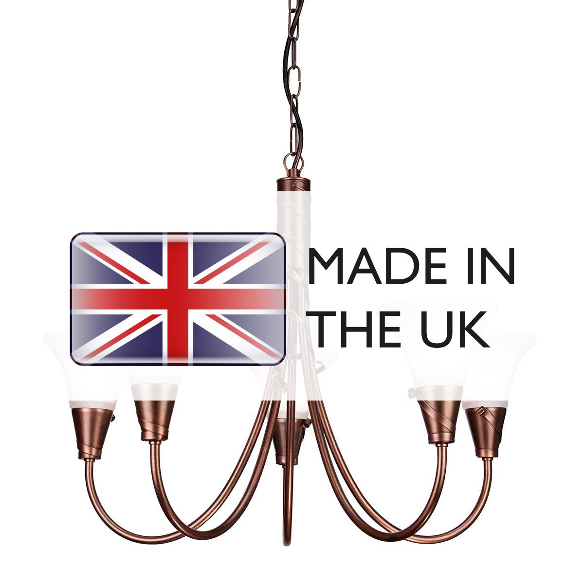 Emily 5-Light Copper Patina Ribbon Chandelier