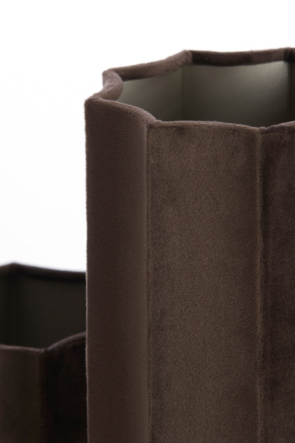 Velvet Harmony Table Lamp, 3 Light, 34x61 cm, Dark Brown with Matte Black Accents
