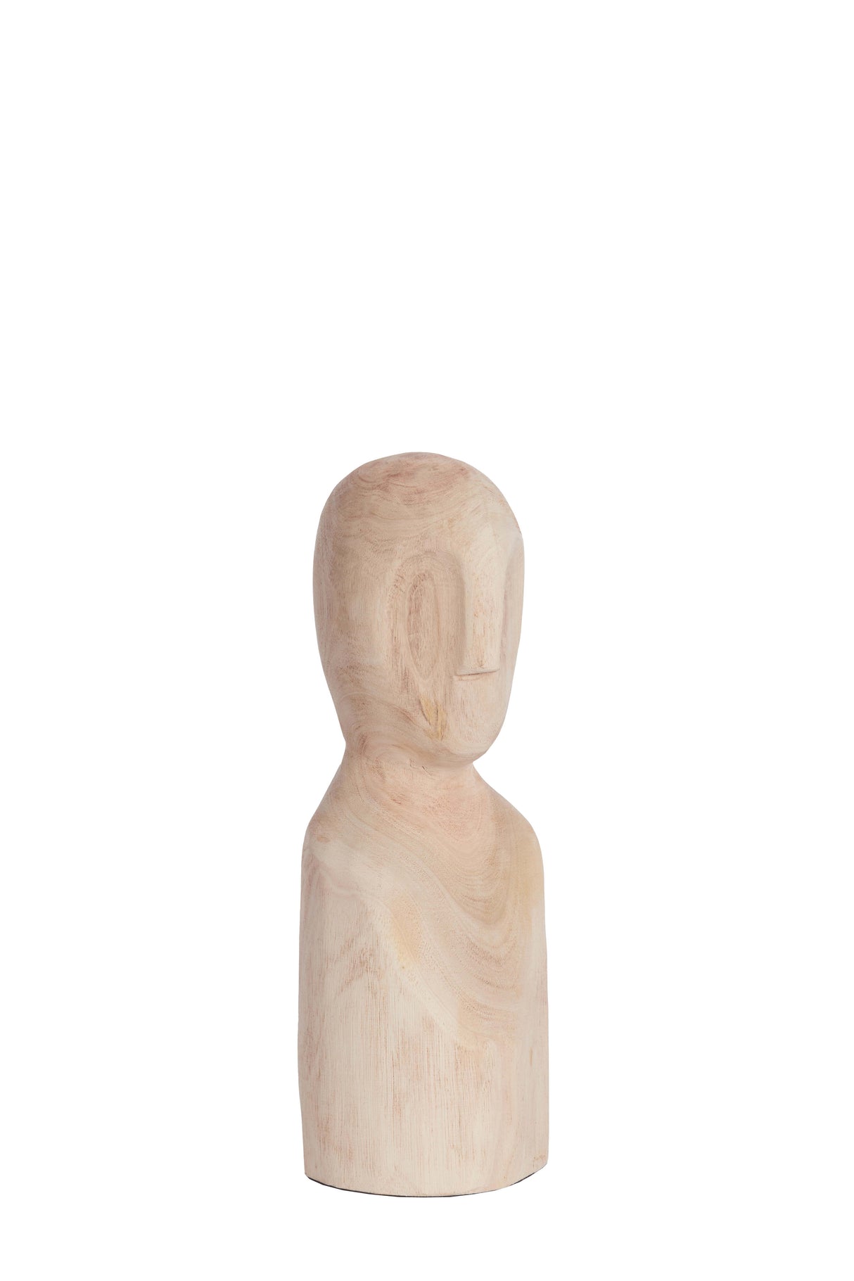 Title: Handcrafted Lumuna Wood Sculpture - Natural Finish, 12.5x12x32.5 cm