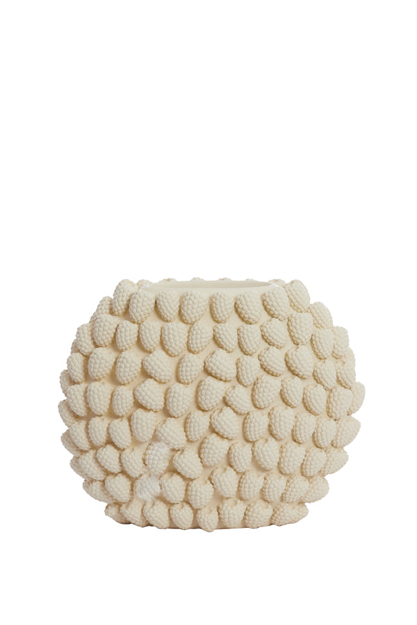 Elegant Raspberry Cream Vase 44.5x22x35 cm