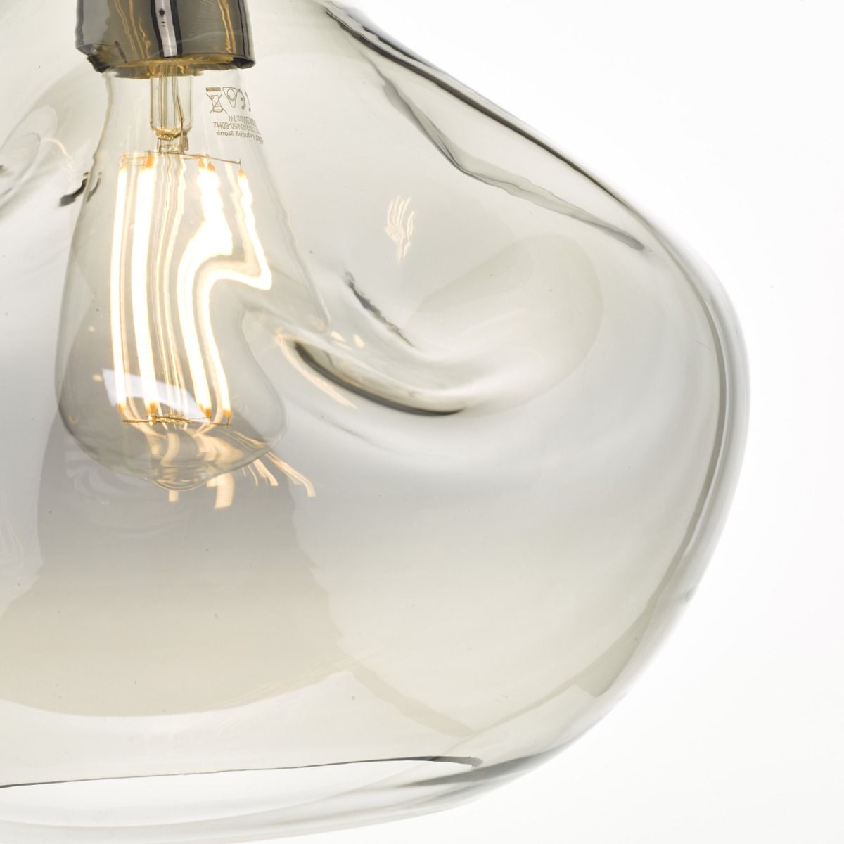 Esarosa 1 Light Pendant Black Chrome And Smoked Glass