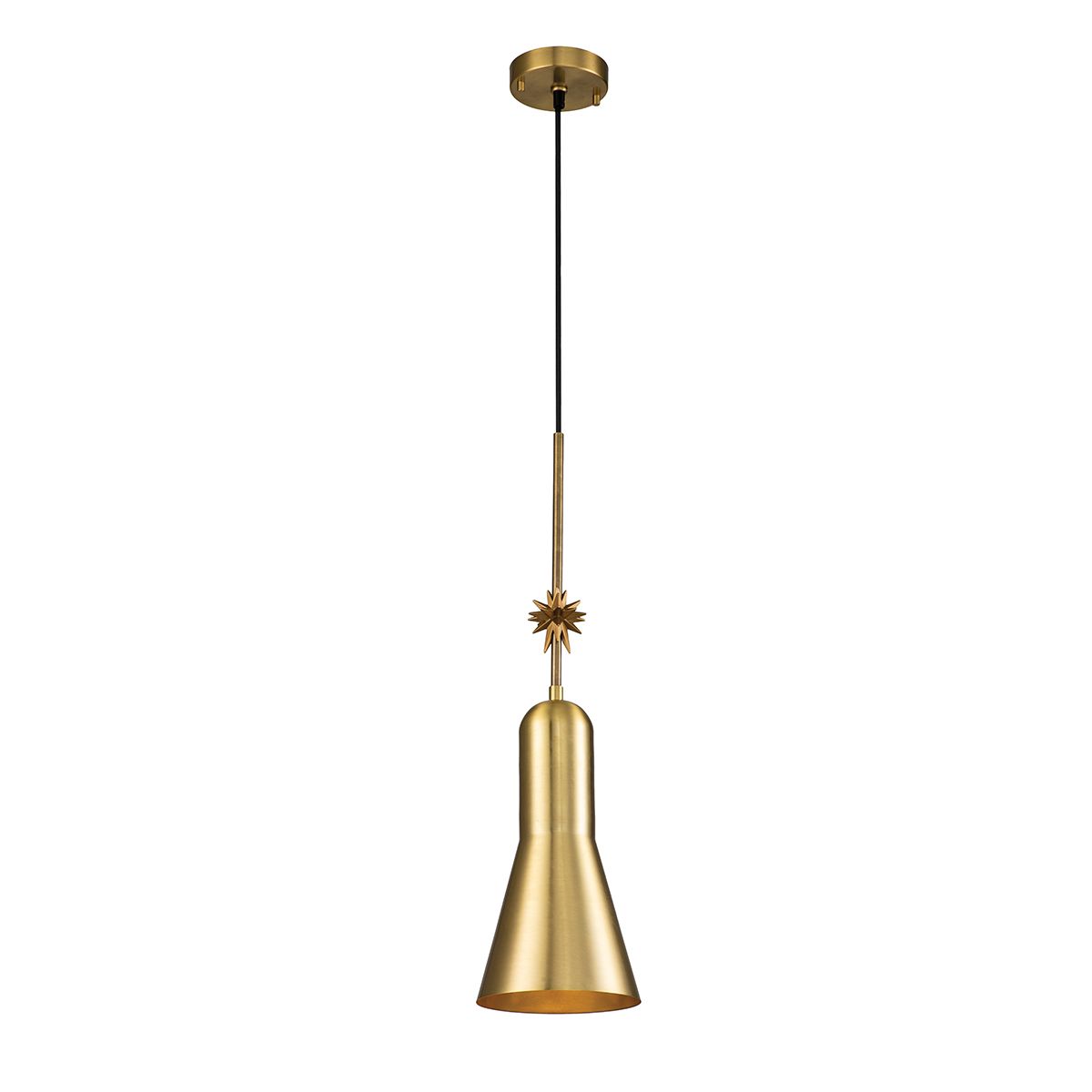 Etoile 1lt Medium Pendant - Aged Brass and Gold Leaf Aged Brass and Gold Leaf