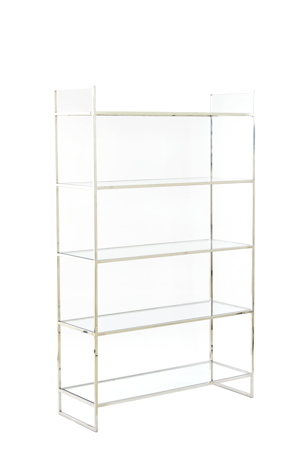 Mariki 5-Shelf Glass Display Cabinet with Nickel Frame 110x40x180 cm
