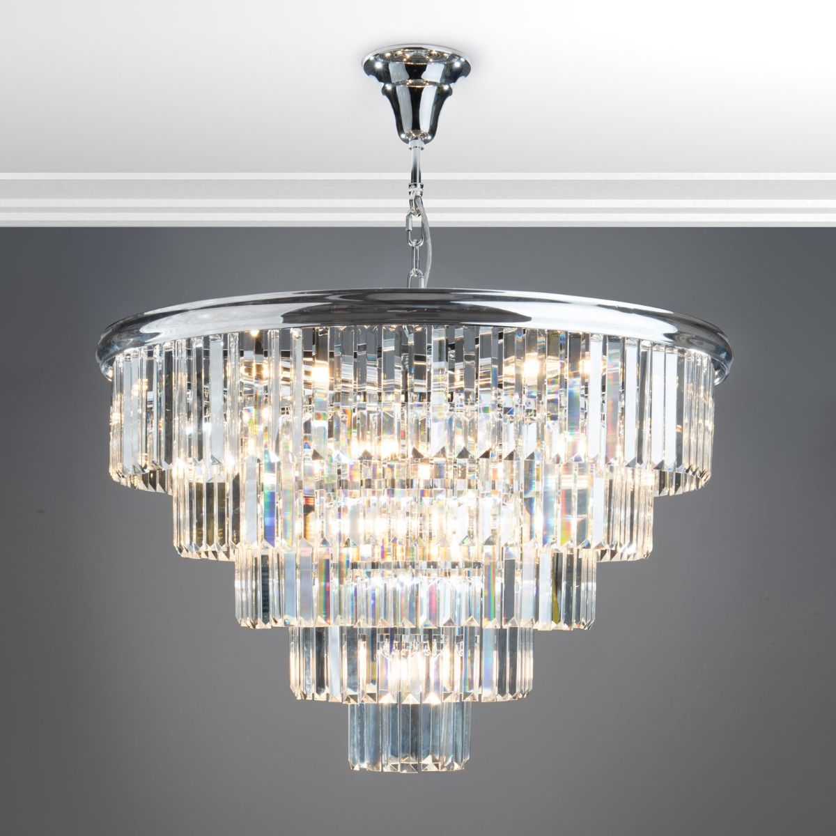 Eulalia 12 Light Chandelier Polished Chrome Crystal