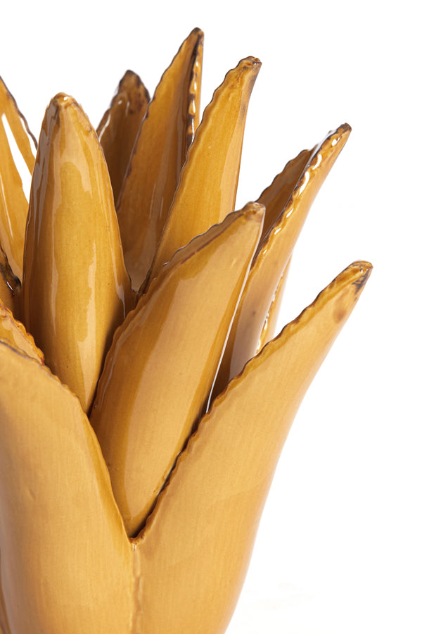 Cactus Ceramics Tealight Holder in Earthy Brown, Ø21x21 cm