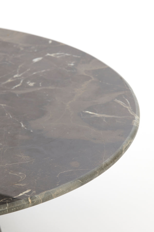 5-Tier Marble Shelving Unit, Ø79x175 cm, Dark Brown Vermentino