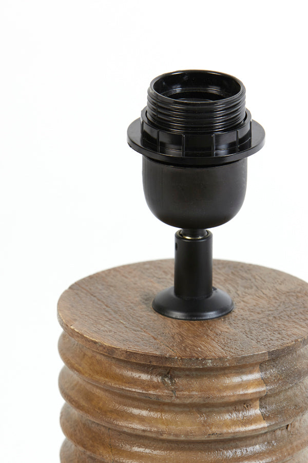 Elegant Wooden Lamp Base - Matte Brown Finish, 11x25 cm