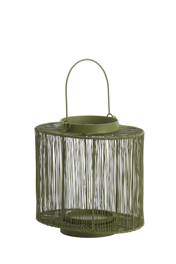 Olive Green Banjo Hurricane Vase 26x18x24 cm