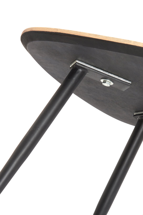 Set of 2 Rustic Coffee Tables - Natural Viejo Wood & Black Finish, Sizes 84x39x34cm & 84x39x39cm