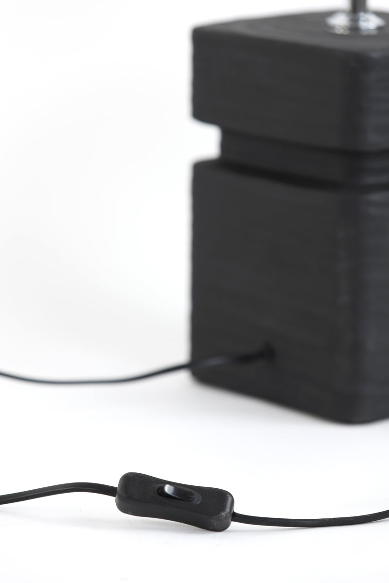 Sleek Black Ceramic Lamp Base - 16x16x32 cm