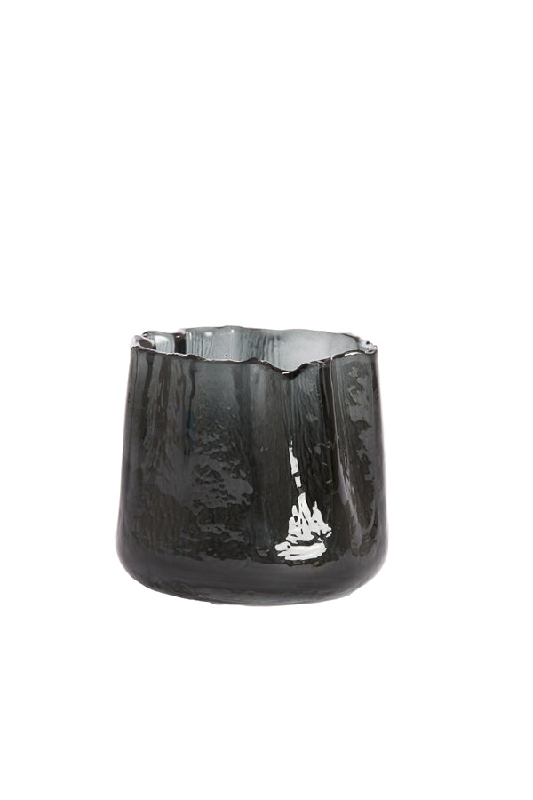 Murada Glass Grey Tealight Holder Ø11x9.5 cm