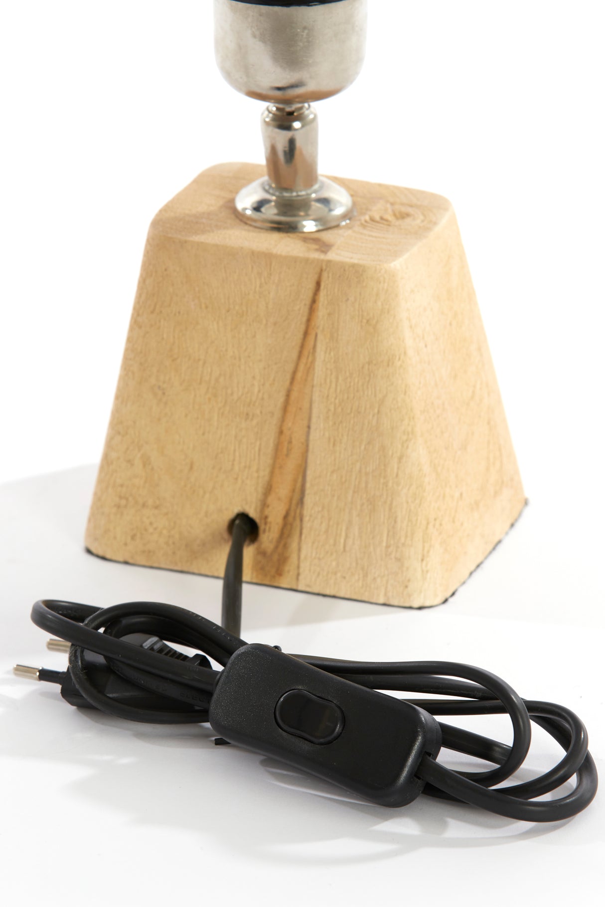 Natural Matt Wood Kardan Lamp Base 11x9x19 cm
