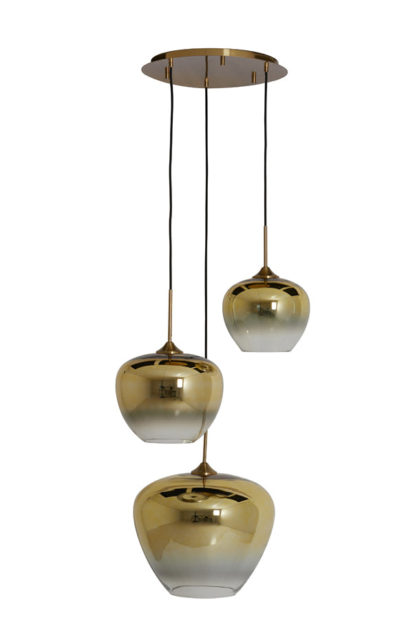 Elegant Trio Pendant Light with Gold-Clear Glass Design
