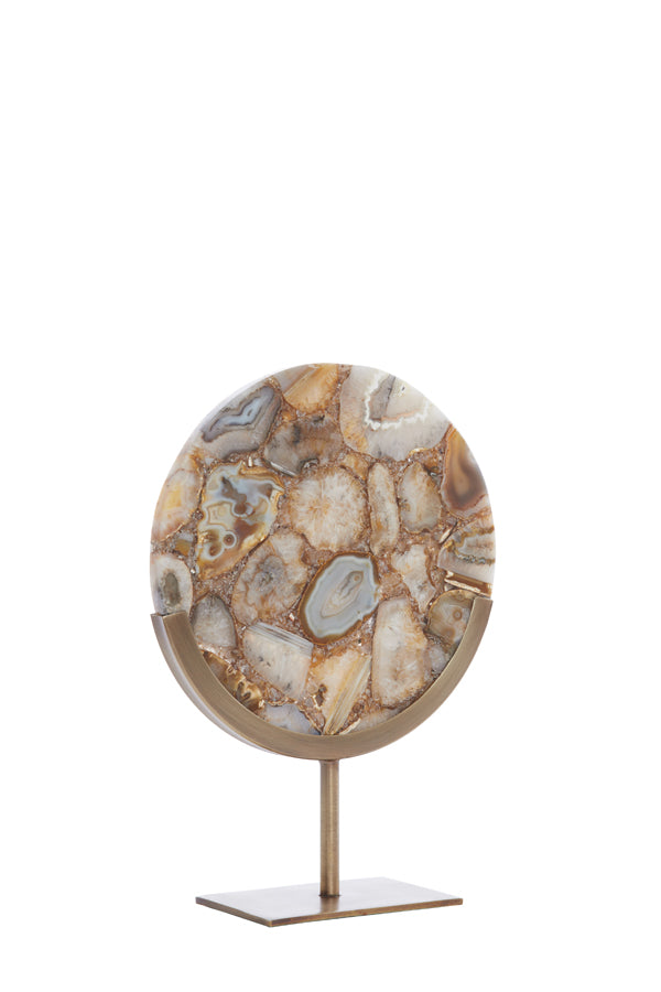 Elegantly Crafted Yellow Agate and Antique Bronze Ornament 25x10x35 cm