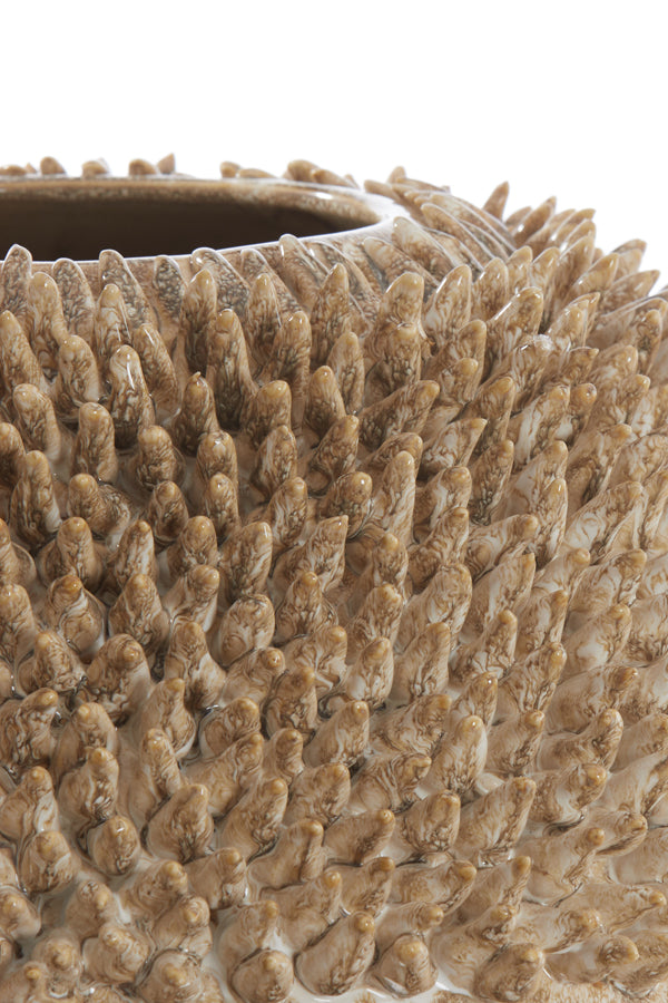 Elegant Taupe Ceramic Vase – Sangku Deco 33x32x47.5 cm
