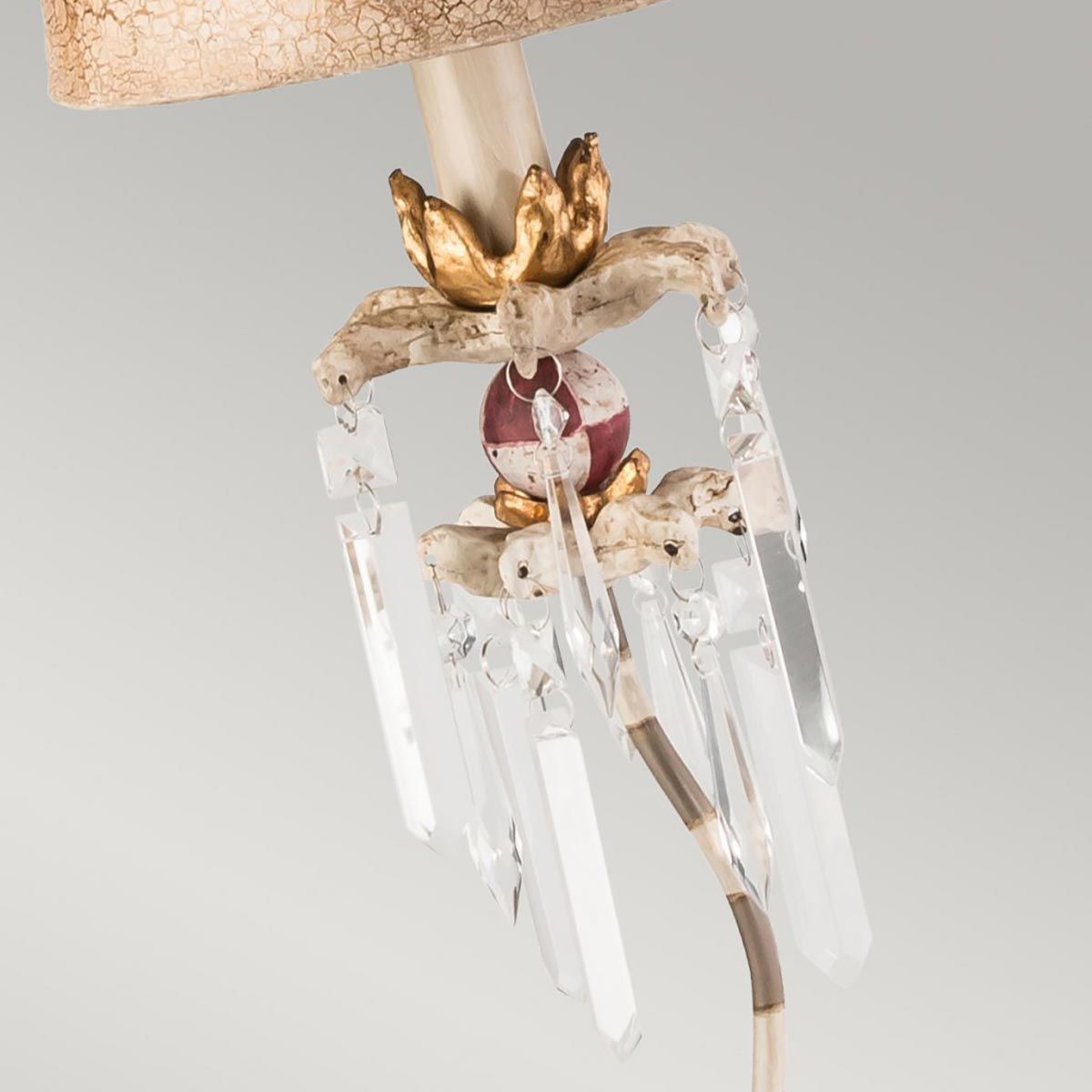 Zebra Luxe: Cream and Silver Designer Table Lamp with Crystal Accents