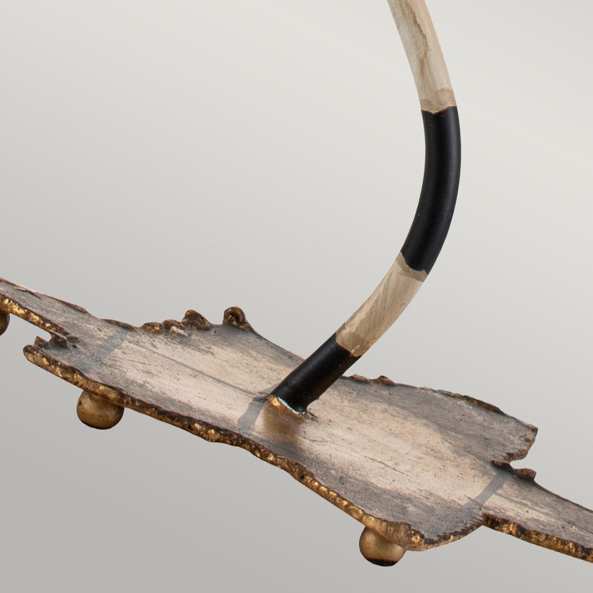 Dominique Gold Leaf and Zebra Striped Table Lamp with Star Base