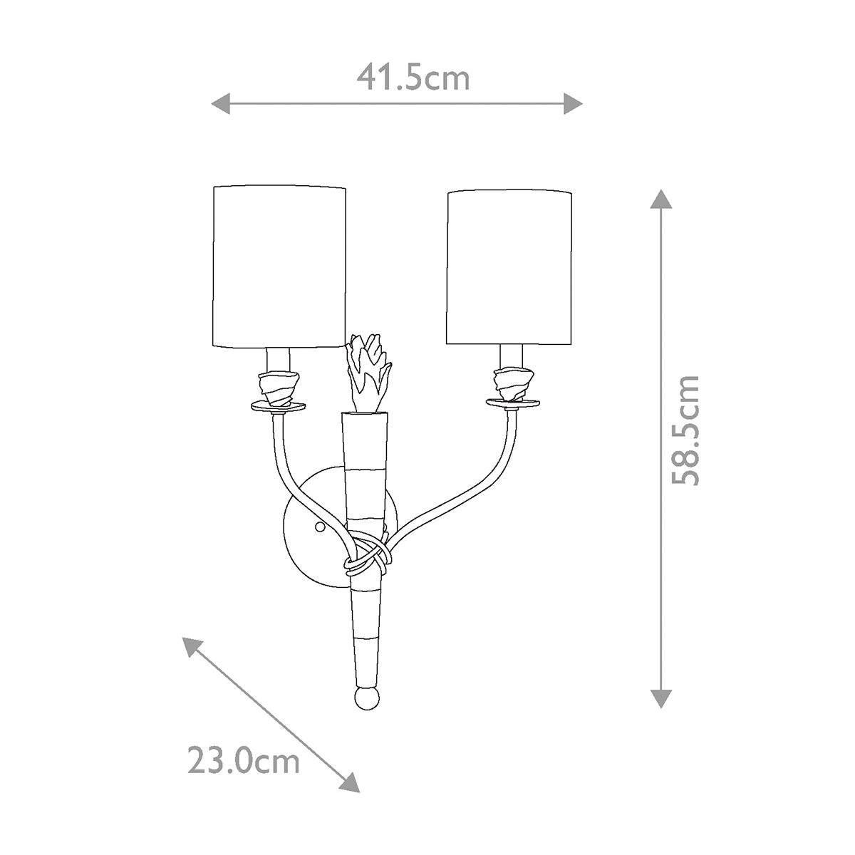 Zebra Striped Wall Light with Gold Cylindrical Shades
