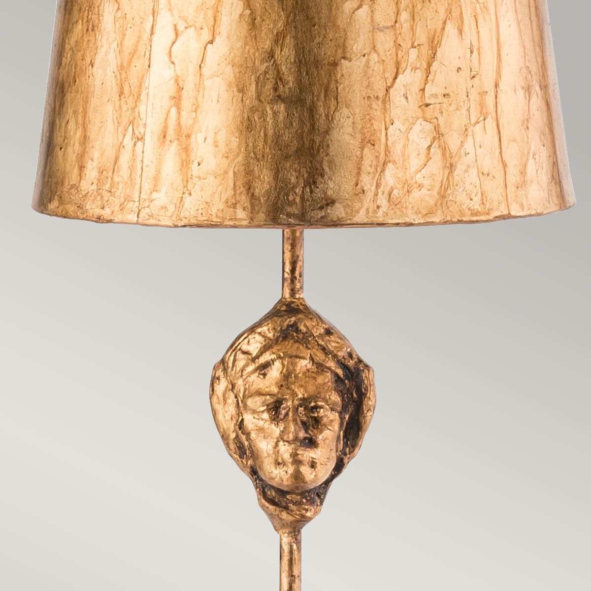 Gothic Elegance: Gold Table Lamp with Artistic Sculpture Design